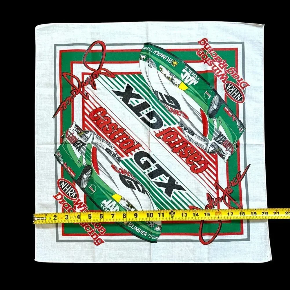 VTG John Force Castrol GTX NHRA Winston Drag Racing Bandana 1990’s Collectible